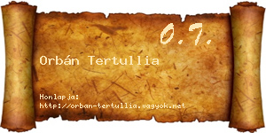 Orbán Tertullia névjegykártya