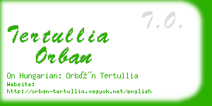 tertullia orban business card